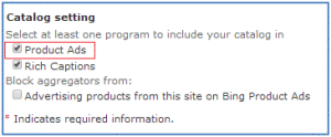 Enable Bing Product Ads