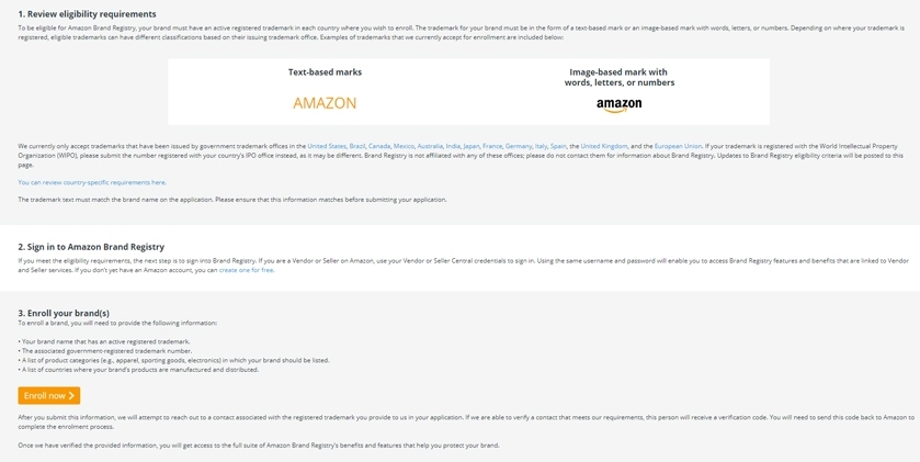 How to Enroll in the Amazon Brand Registry Program