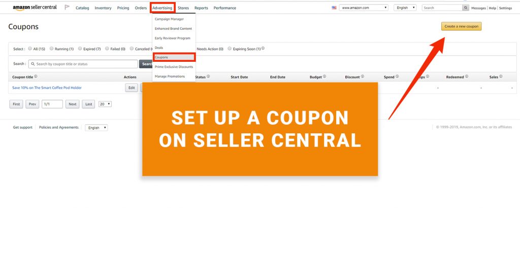 How to create a coupon on Amazon