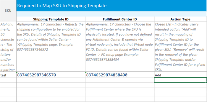 Walmart Seller Central - Walmart Shipping Template Settings - Shipping Template Bulk Upload Example